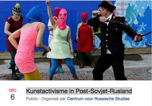 Facebook banner. Kunstactivisme in Post-Sovjet-Rusland. lezing door Pieter Boulogne. 2017-12-06